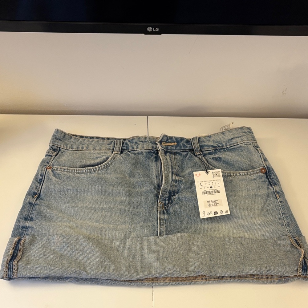Zara Light Blue Denim Skirt
